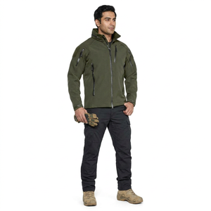 2026 OEM Custom Men's XL Softshell <b>Jacket</b> <b>Waterproof</b> Stand Collar Casual Style <b>Winter</b> Knitted Fabric - Product Image 1