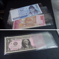 50 pochettes BOPP OPP durables pour billets de banque, film épaissi, sécurisées, refermables, transparentes, sans acide, anti-poussière, anti-humidité, pour archivage