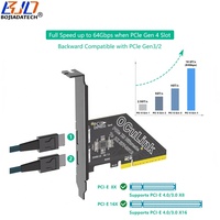 PCI-E 4.0 8X ke 2 * Oculink SFF-8612 Konektor Adaptor Kartu Ekspansi Riser Motherboard Mendukung Bifurkasi PCIe X4x4x4x4