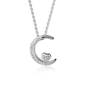 Elegante <span class=keywords><strong>collana</strong></span> con ciondolo <span class=keywords><strong>Luna</strong></span> <span class=keywords><strong>Luna</strong></span> di lusso in argento 18 carati 925 - Product Image 1