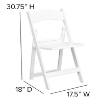 Chaise pliante en résine blanche rembourrée, empilable, capacité 650 lb, pour événements, mariages et fêtes en extérieur – Vente en gros