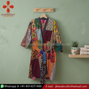 Chaqueta Kantha Reversible de algodón de estilo étnico Vintage - Product Image 3