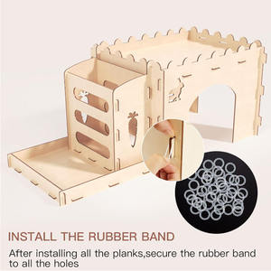 Casas para Conejos, Castillo, Escondite para Conejos, Túnel, Casas de Juego para Conejos, Escondite de Madera Extra Grande para Conejos - Product Image 4