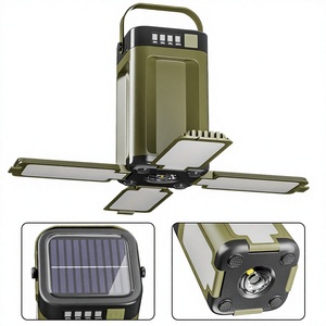 Waterproof Bright Outdoor LED Camping Lantern Solar Charge <b>Flashlight</b> Keychain Magnet White Color <b>Rechargeable</b> Fishing Hiking - Product Image 2