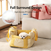 Coussin de siège auto universel pour chiens et chats, coussin de voyage confortable avec ceinture de sécurité pour siège avant de véhicule