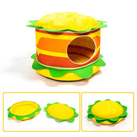 Nouveau Nid pour Chat Toutes Saisons, Maison Épaissie pour Animaux de Compagnie, Nid Hamburger, Tapis Fermé pour Chat, Niche pour Petits Chiens, Personnalisable