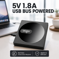 Lecteur de DVD externe Aigo G100, type C USB 2.0, lecteur/graveur de CD/DVD mince pour PC portable Windows 11 Mac personnalisé