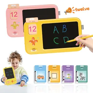 Sıcak satış 2-7 yıl çocuklar eğitim konuşurken flaş kartları yazı tahtası çocuk 224 Sight Lcd yazma tableti çocuk çizim oyuncak