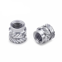 OEM 303 Stainless Steel Hot Melt Inset Nuts Heating Molding Thread Inserts Nut SL-Type Double Twill Knurled Injection Nut M2 M3