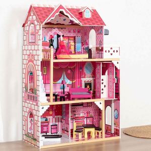 Hermosa Casa de Muñecas de Madera con Diseño Creativo, Certificada como Segura para Niñas de 3+ Años - Product Image 1