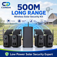 Sistema de Cámara de Seguridad Solar Inalámbrica de 3MP para Exteriores, WiFi, Audio Bidireccional, Tarjeta SD en la Nube, Hub Doméstico, Visión Nocturna de Largo Alcance (4 Cámaras)
