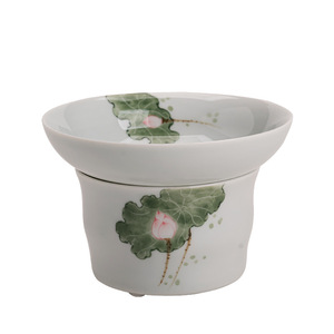 Juego de coladores de té de cerámica pintados a mano con diseño de loto, filtro de porcelana, accesorios para té Kung Fu, estilo tradicional chino - Product Image 5