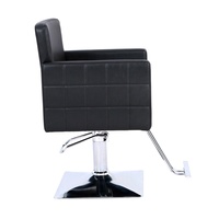 Fauteuil de Barbier Professionnel en Cuir Synthétique avec Cadre en Aluminium, Orange, Moderne, Robuste, Réglable à 360°