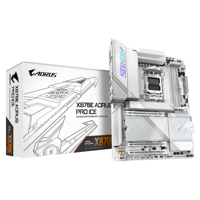 Gigabyte New X870E AORUS PRO ICE DDR5 ATX Desktop Double Memory Channel Gaming Motherboard with Integrated Graphics SATA Support