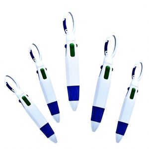 Wholesales Bulk Mountaineering Buckle 4 in 1 <b>Plastic</b> Ballpoint Pen With Portable <b>Pocket</b> Printable Logo Advertising for Gift - Product Image 1