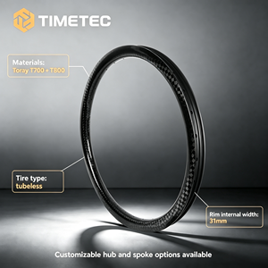 26/27.5ER DH ขอบคาร์บอน <span class=keywords><strong>Tubeless</strong></span> <span class=keywords><strong>Hookless</strong></span> ลงฮิลล์จักรยานเสือภูเขาวงกลม 40 มม. กว้าง 32 มม. โปรไฟล์ 31 มม. กว้างภายใน - Product Image 2