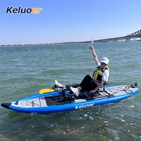 Kayak de pêche gonflable portable et détachable avec propulsion à pédales, canoë SUP gonflable pour la pêche