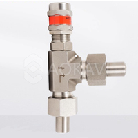 Soupape de décharge de pression réglable 316L SS Soupape de surcharge proportionnelle à port en T Soupape de décharge haute pression résistante à la corrosion