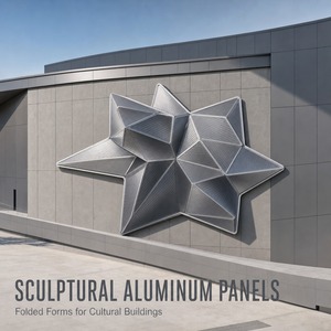 Revêtement de façade en panneaux pliés en aluminium sculptural pour l'extérieur des bâtiments culturels - Product Image 4