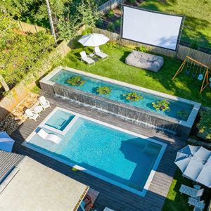 Piscine en fibre de verre enterrée, grande capacité, sur mesure, haute résistance, longue durée de vie, avec marches - Product Image 2