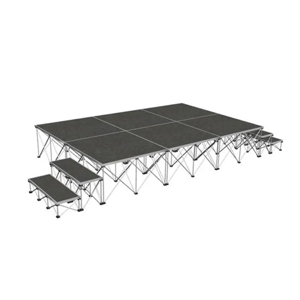 Ormmer-plataforma portátil de aluminio para boda, labio de 1,22x1,22 m