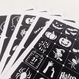 Nuevas plantillas de tatuaje de Halloween, pegatinas de tatuaje temporal de calabaza de araña, plantillas de aerógrafo para <span class=keywords><strong>maquillaje</strong></span> de arte corporal - Product Image 4