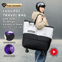 Sac de voyage à roulettes extensible, grande capacité, imperméable, souple et durable, avec poignée, 2 tailles, livraison rapide, mode et sport