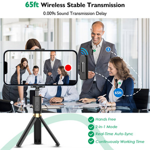 <b>Plug</b> Play Wireless Lapel Microphones 1 Drag 2 Handheld Lavalier Microphone for Teaching Interview Streaming Vlog - Product Image 2
