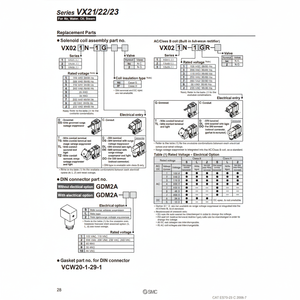 Modèle d'assemblage de bobine de solénoïde pneumatique SMC VX023N-5G - Product Image 1