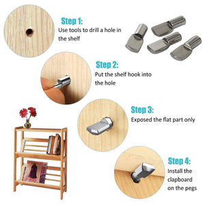Usine en gros Armoire à meubles Meubles reliant les goupilles de support d'étagère en acier au carbone et zinc - Product Image 6