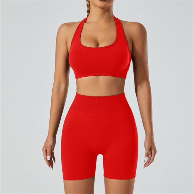 New Fashion Double Layers Contrast Color Tight High Support Shockproof Vest Fitness Gym Women Yoga Top seamless yoga set