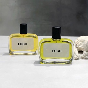 Botella de Perfume Exótica Unisex Multicolor Cuadrada y Plana de 80 ml, Botella de Vidrio con Atomizador - Product Image 3