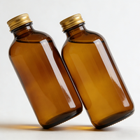 En stock – Bouteilles en verre Boston marron de 250 ml et 500 ml, vides, avec bouchon à vis, vente en gros pour sirops médicinaux et boissons énergisantes, forme personnalisable, logo sur mesure