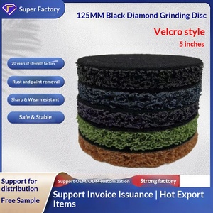 Disque de ponçage en nylon pour polissage de métal, 125 mm, diamant noir, fixation auto-agrippante en velours, fourni par l'usine - Product Image 3
