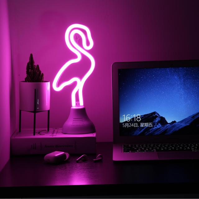 Shantou Factory Unique Unicorn Ice Cream Neon Light Portable Wireless Speaker LED Custom Private Molds Competitive Pricing