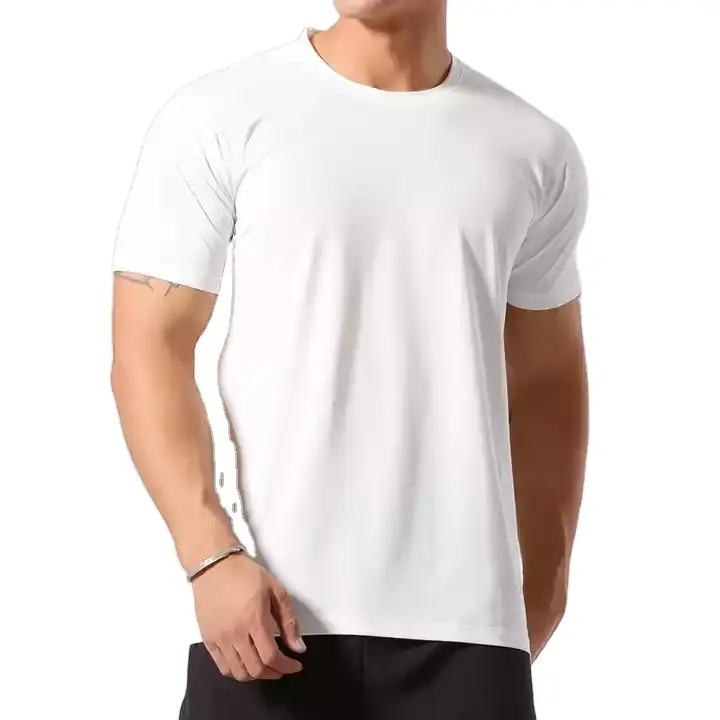Magliette fitness da palestra vuote da uomo all'ingrosso magliette da uomo personalizzate di alta qualità 90% poliestere 10% spandex Quick Dry Plus Size