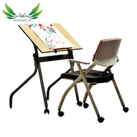 Chaise d'étudiant pliable moderne en PU à prix abordable avec tablette d'écriture, chaise de bureau pliante en maille pour la formation et les conférences