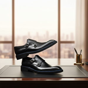 Made in China 2026 New Arrival Promotion | Men's Handmade Formal Waterproof Light Steel Toe Embossed Leather Shoes with Toe Box - Product Image 1