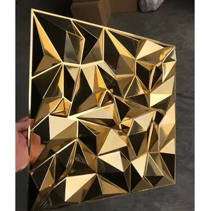 Groothandel Huis Interieur Decoratie Bekleding Pvc Behang Diamond Gold 3d Wandpanelen/Board