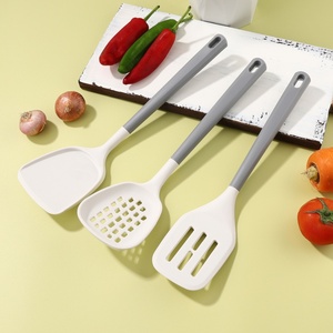 11-Piece New PP Flat Handle Household Slipper Soup Spoon <b>Silicone</b> Kitchen Utensil Set Cooking <b>Tools</b> With Storage Bucket - Product Image 2