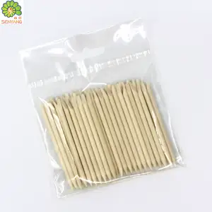 Factory wholesale double ended wood nail stick disposable manicure wooden stick