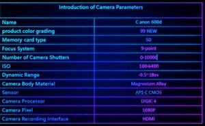 Appareil photo reflex numérique <span class=keywords><strong>Canon</strong></span> <span class=keywords><strong>600D</strong></span> d'occasion avec objectif 18-55 mm IS, état A+, appareil photo d'entrée de gamme adapté aux débutants, vidéo HD 1080p + transfert Wi-Fi - Product Image 6