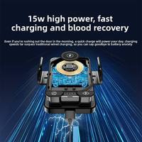 Support de charge sans fil 15W, charge rapide haute puissance, capteur infrarouge, activation automatique, base triangulaire stable
