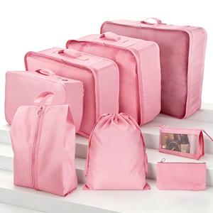 RPET <strong>Light</strong> Weight Durable Portable Luggage Organizer 8-Piece Clothing Shoe Pouch Set Nylon Storage Bags Zipper Travel <strong>Suitcase</strong> - Product Image 1