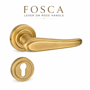 มือจับประตูแบบก้านโยก Fosca Matte Antique พร้อมหัวก้านสีโรส ฮาร์ดแวร์ประตูภายในระดับพรีเมียม สำหรับห้องน้ำ ห้องครัว และใช้งานเชิงพาณิชย์ - Product Image 1