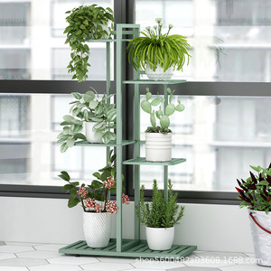 Estante de flores de varias capas Jinsheng, color turquesa, para plantas de interior, para almacenamiento en balcones. - Product Image 2