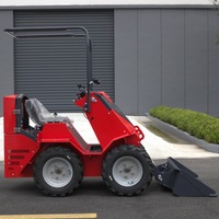 Mini chargeuse sur pneus avec livraison gratuite, moteur diesel Kubota 25 ch, débit hydraulique élevé, boîte de vitesses de chargeuse sur pneus, godet de 0,4 m3