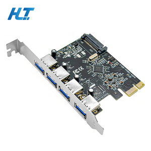 การ์ดขยาย PCIe X1 เป็น 4 พอร์ต <span class=keywords><strong>USB</strong></span> 3.0, ชิป VIA VL805 ความเร็ว 5Gbps สำหรับเดสก์ท็อปพีซี รองรับ SATA Power PCI-E 1X/4X/8X/16X - Product Image 1