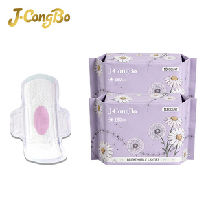 J.CongBo Échantillon Gratuit OEM Premium Ultra-absorbant avec Ailettes Protection Anti-fuites Coton Biologique Respirant Ultra-fin Protège-slip Jetable - Product Image 1