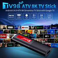Mini TV Stick Inteligente TV98 Personalizado OEM, Allwinner H618 Quad Core, WiFi 2.4/5G, BT5.0, 2GB 16GB, Android 14.0, ATV 8K